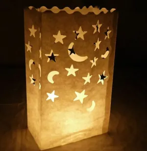 10 x Lantern Bags Tealight Wedding Party Decoration Bag - Moon And Stars