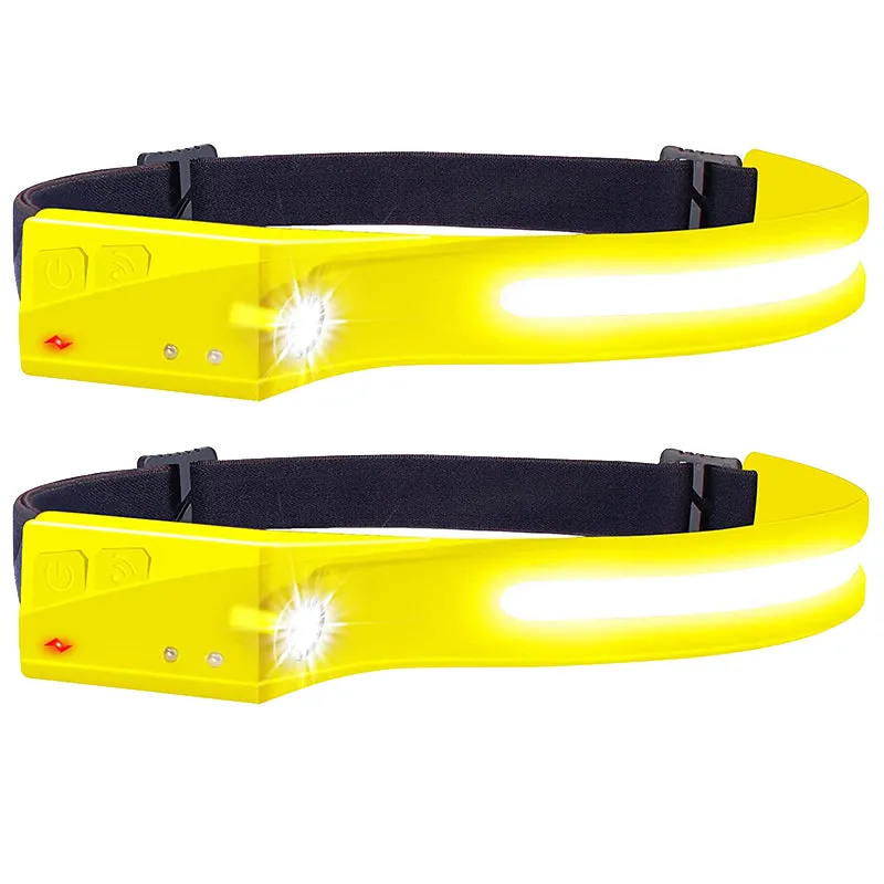 1200 Lumens 210° Wide Beam COB Rechargeable Headlamp With Motion Sensor