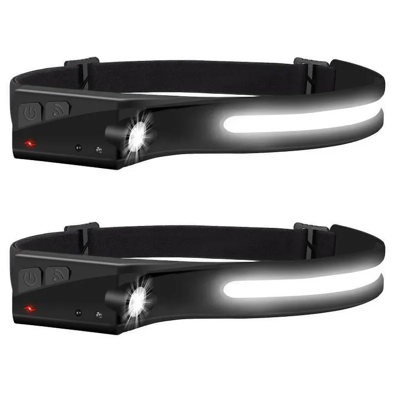 1200 Lumens 210° Wide Beam COB Rechargeable Headlamp With Motion Sensor