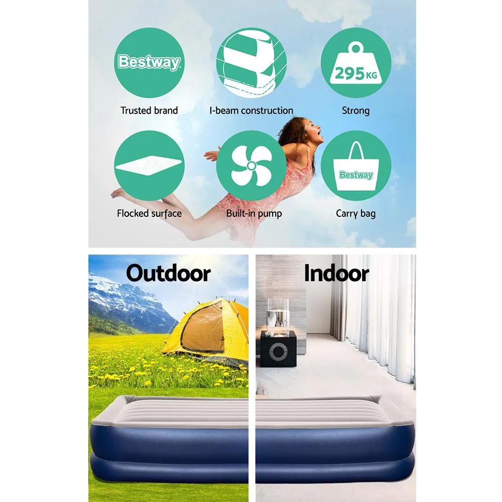 36 CM Thickness Air Bed Inflatable Mattress with Built-in Pump - Queen Size