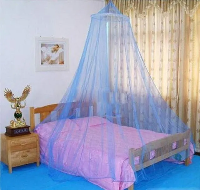 4 Corner Canopy Bed Curtains  Post Bed Canopy Mosquito Nets Full Queen King Size Netting Bedding white/blue/pink