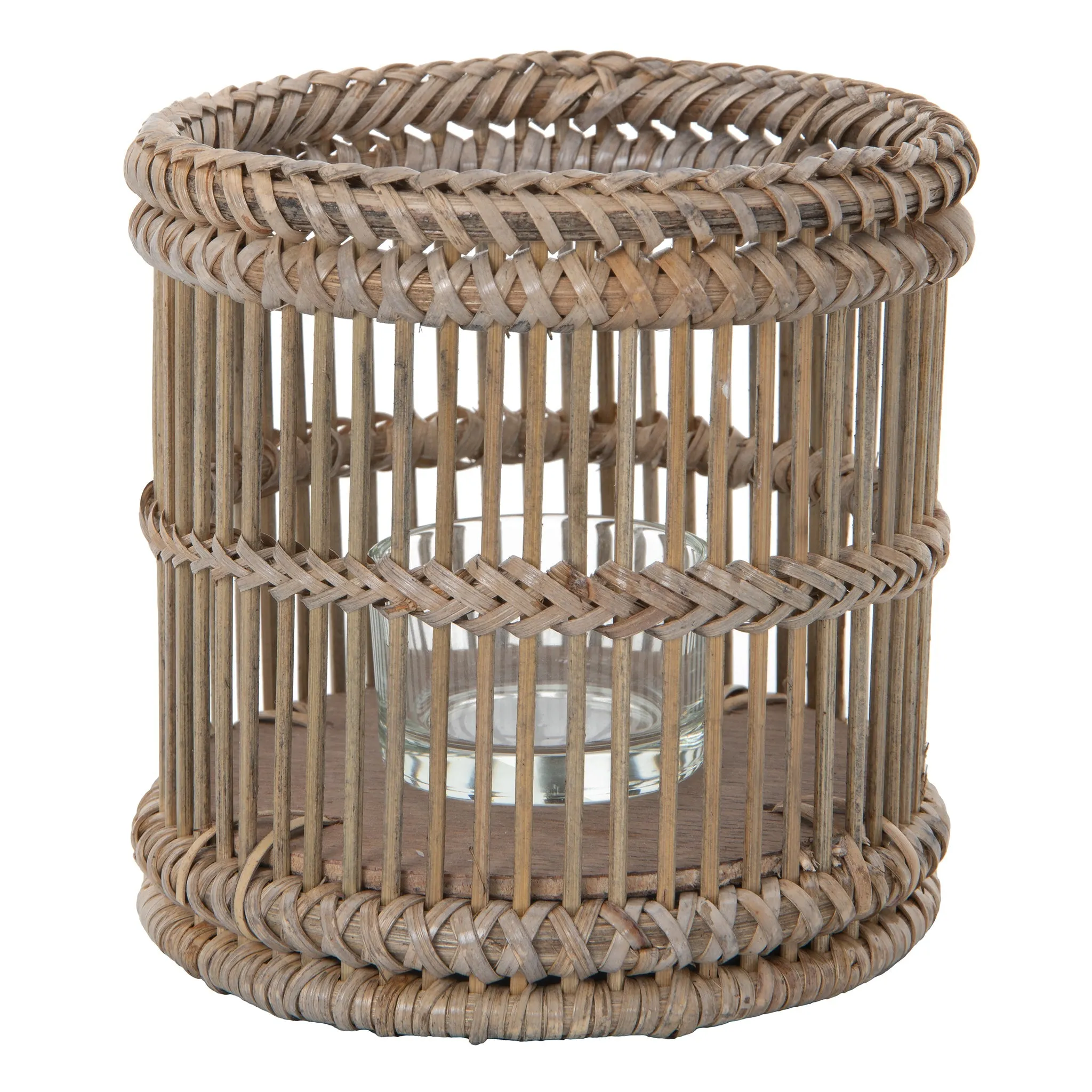 Baja Hurricane Rattan Candle Holders, Natural