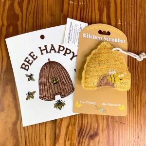 Bee Hive Kitchen Scrubber and Swedish Dish Towel