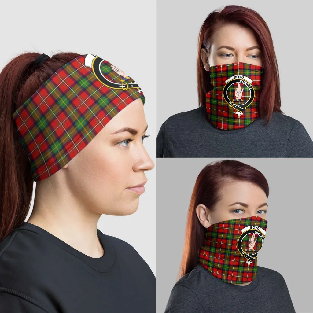 Boyle Tartan Neck Gaiters, Tartan Bandanas, Tartan Head Band with Family Crest