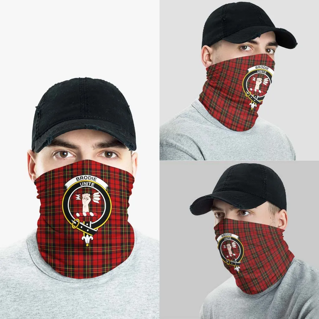 Brodie Tartan Neck Gaiters, Tartan Bandanas, Tartan Head Band with Family Crest