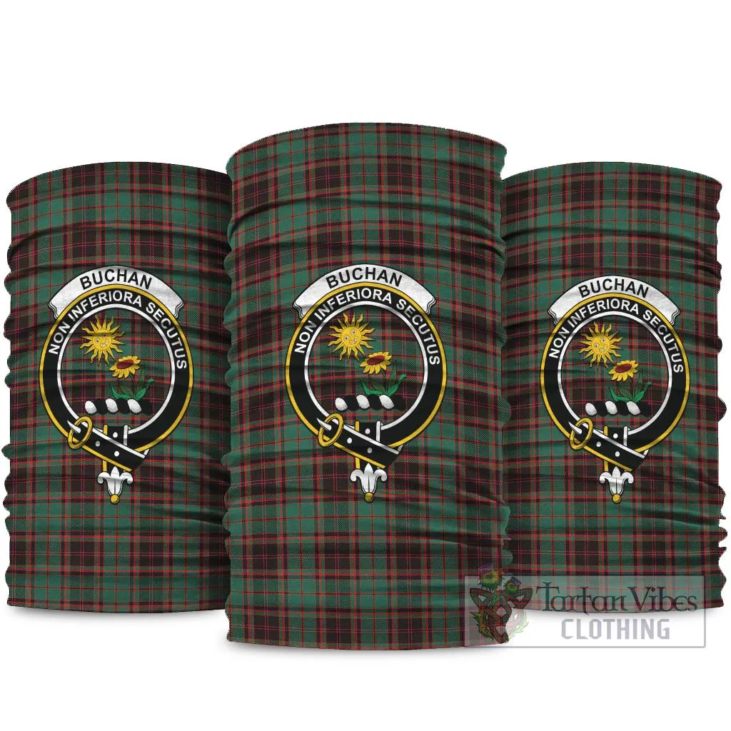 Buchan Ancient Tartan Neck Gaiters, Tartan Bandanas, Tartan Head Band with Family Crest