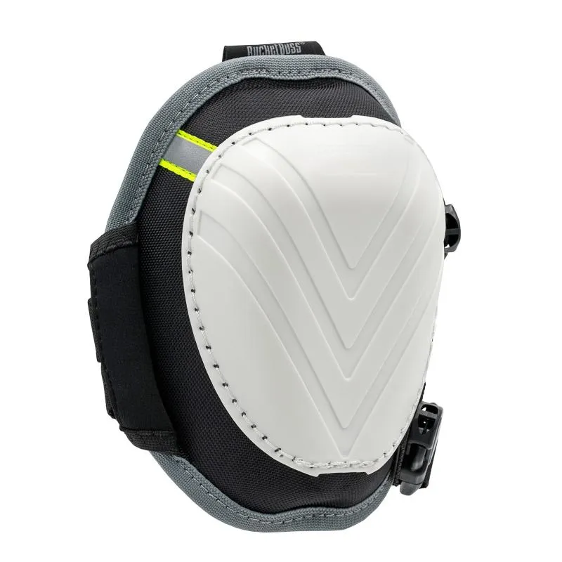 Bucket Boss FX1 Molded Swivel Knee Pads, KneeKeeper HV Kneepads White