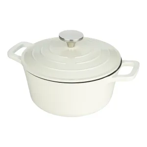 Commichef Cast Aluminium 20cm Round Casserole - Cream