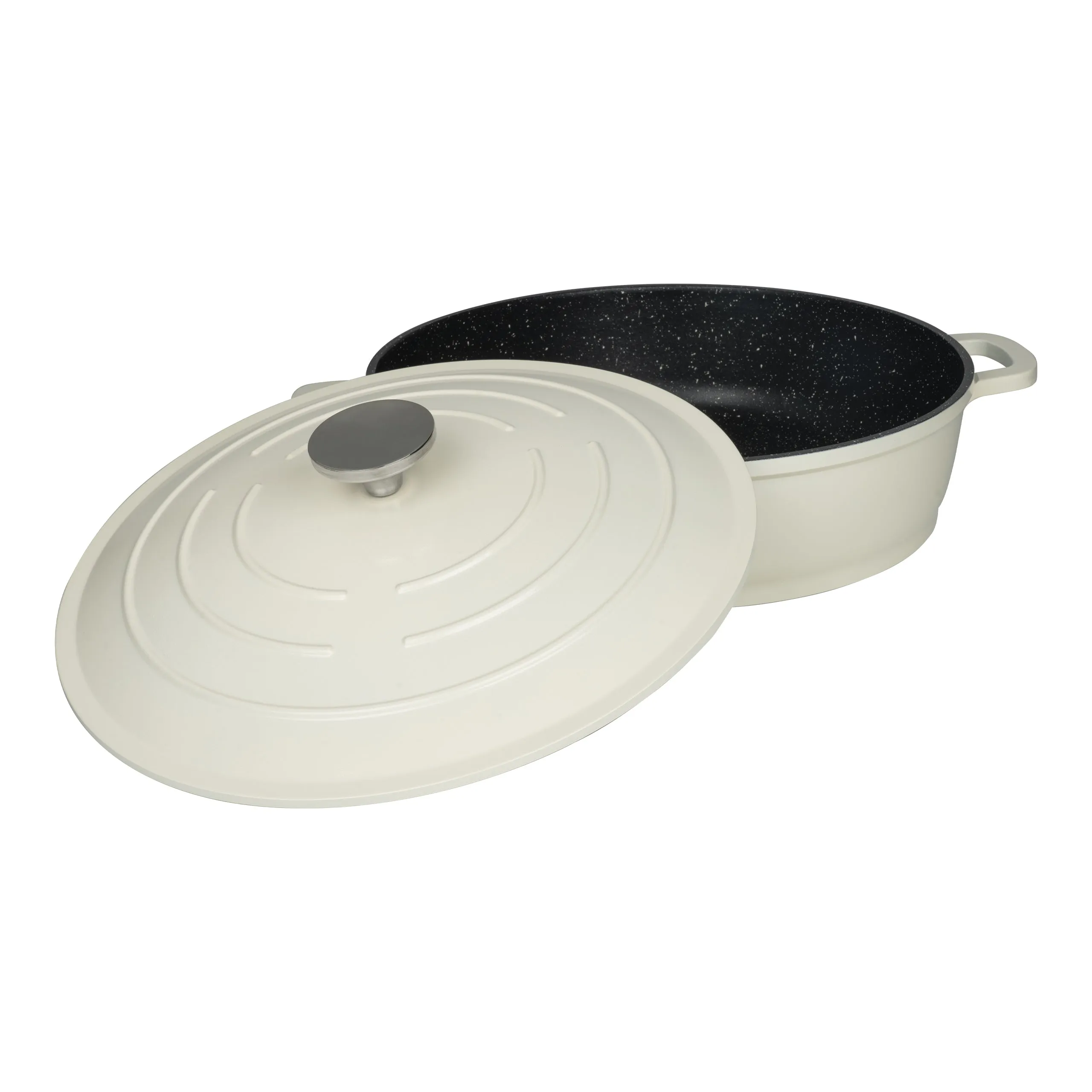 Commichef Cast Aluminium 28cm Shallow Casserole - Cream