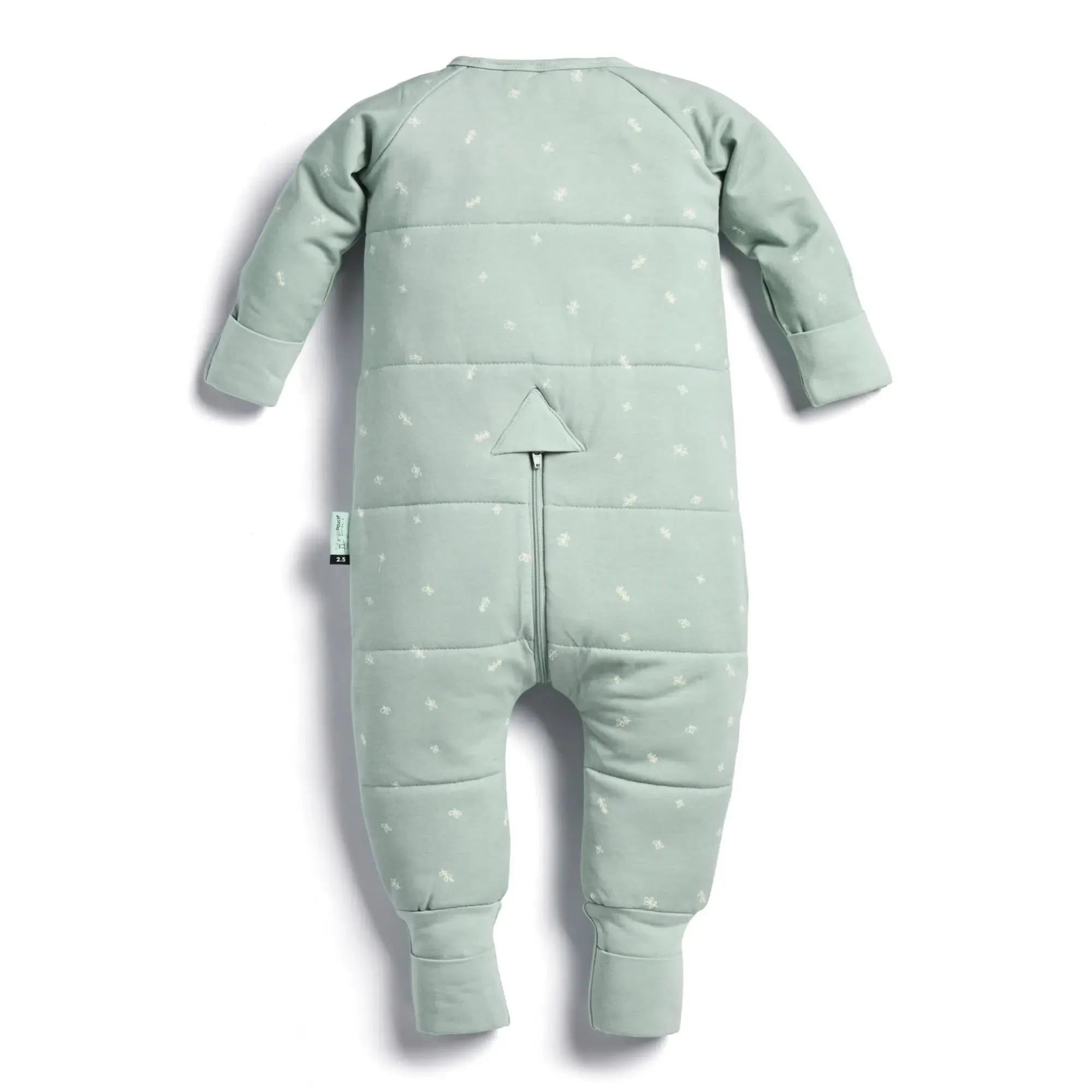 ErgoPouch - Organic Winter Long Sleeved Sleep Onesie - Sage - 2.5 TOG