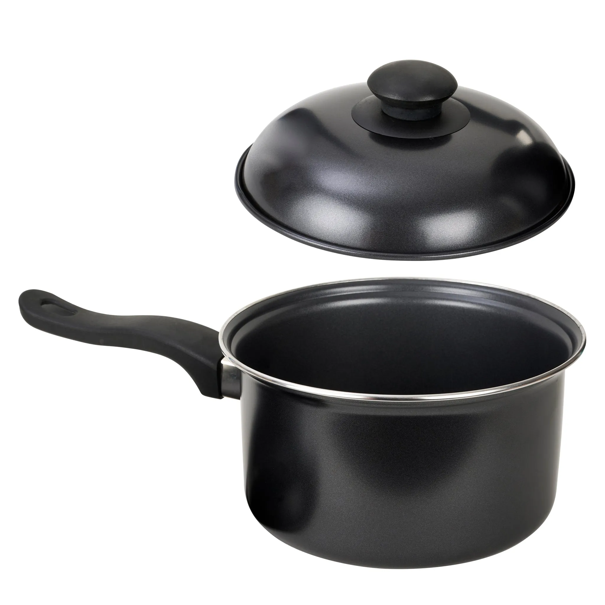 Essentials By ProChef Carbon Steel 3 Piece Pan Set 14cm/16cm/18cm with Lids ‚ Graphite