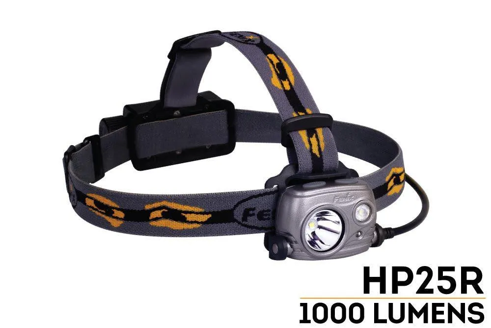 Fenix HP25R 1000 Lumen USB rechargeable CREE XM-L2 U2 LED Headlamp, Fenix 18650 rechargeable Li-ion battery