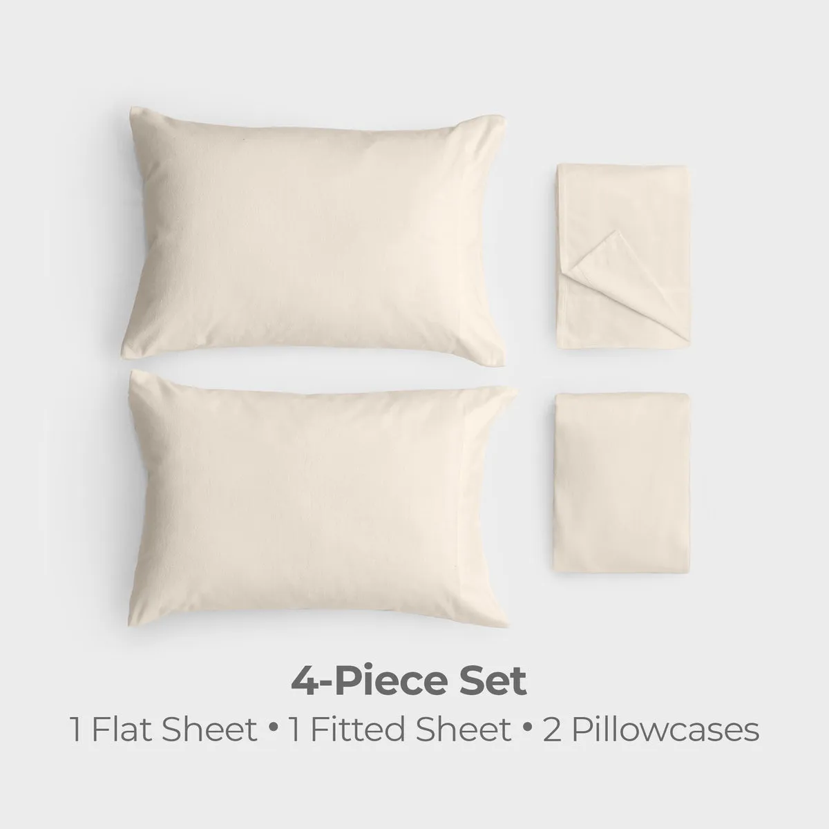 Flannel Cotton Sheet Set, Heavyweight 180GSM