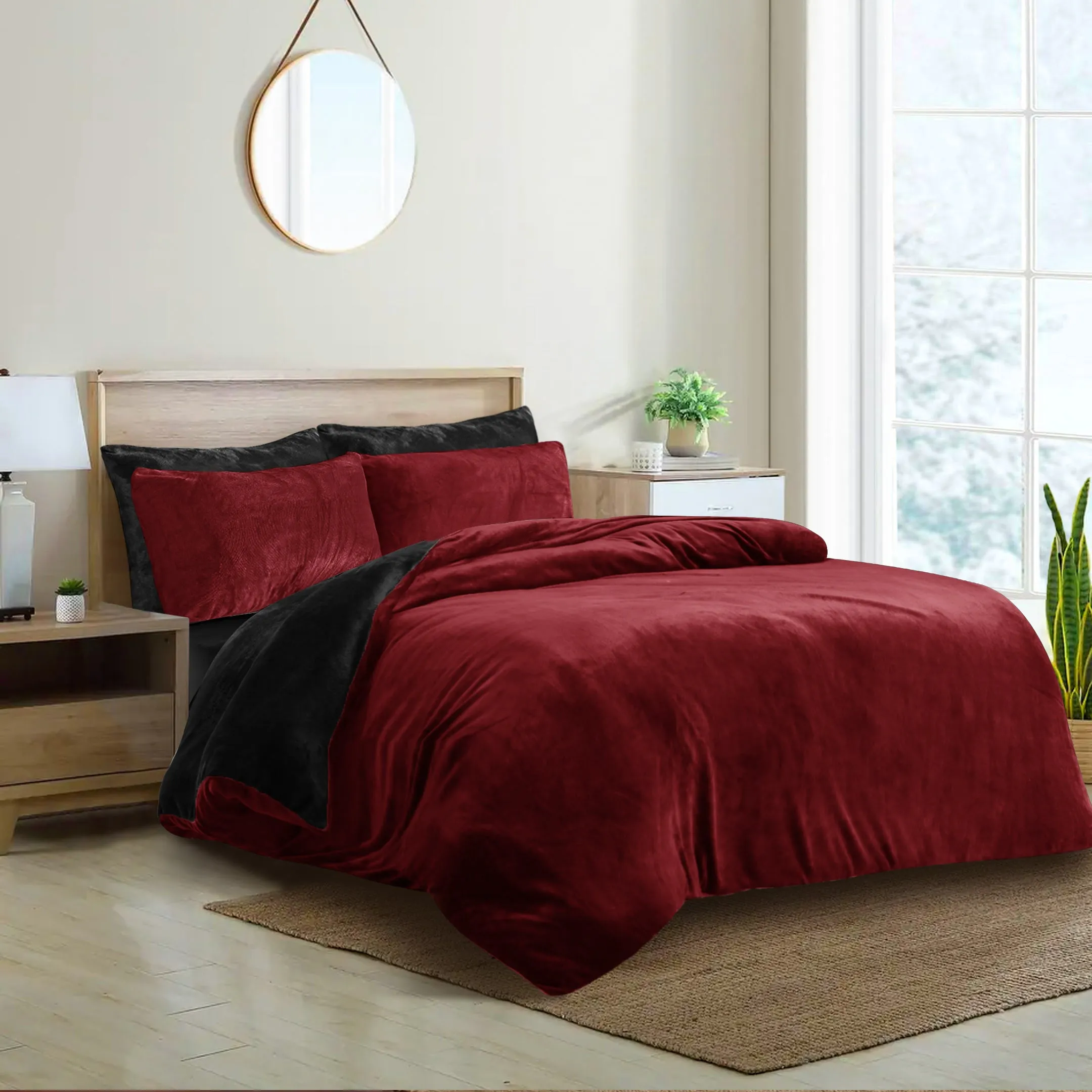 Fleece Bedsheet and Reversible Razaye 6pc Set