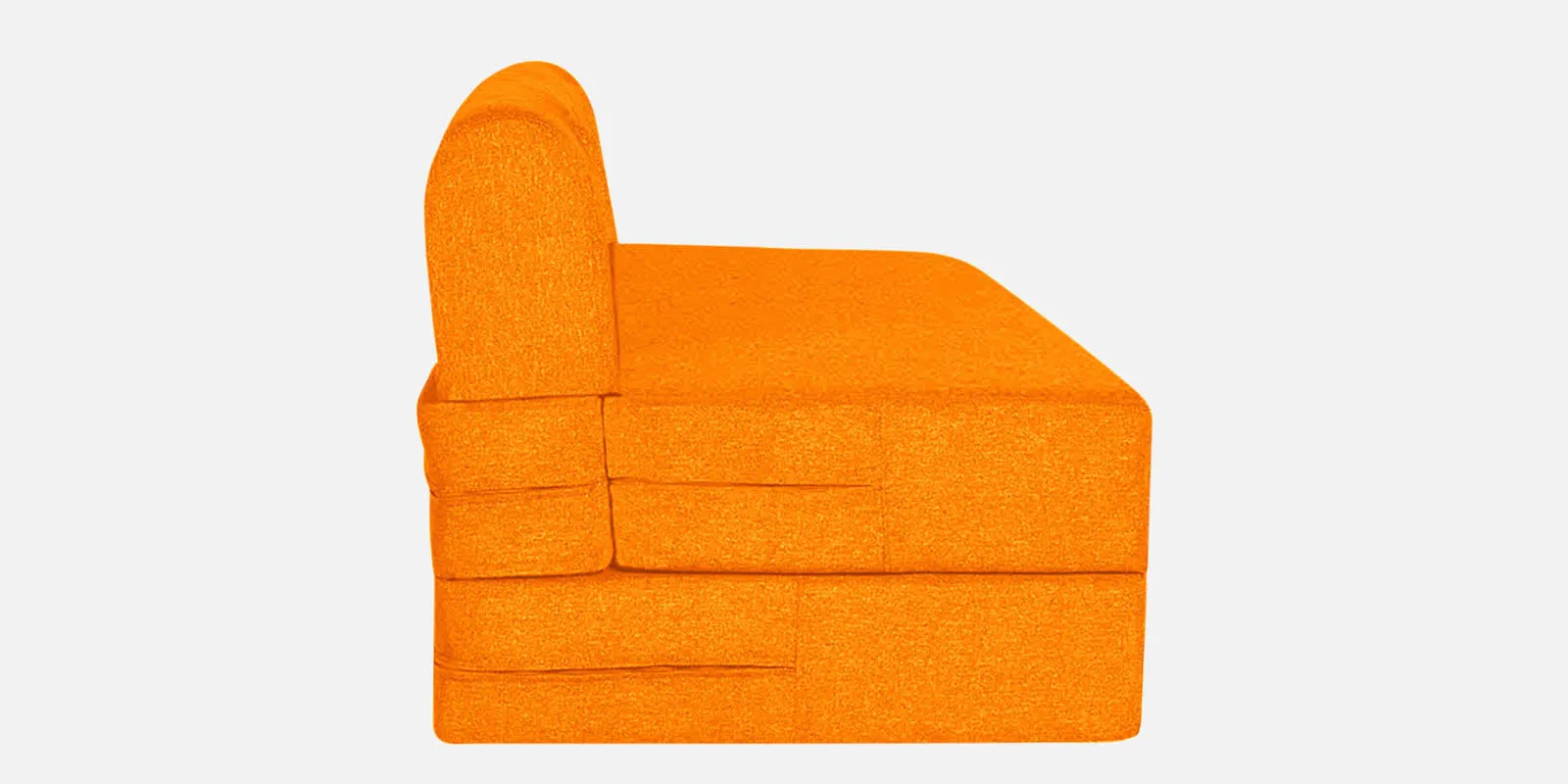 Fleepy Fabric 3 Seater Futon Sofa Cum Bed in Vivid Orange Colour