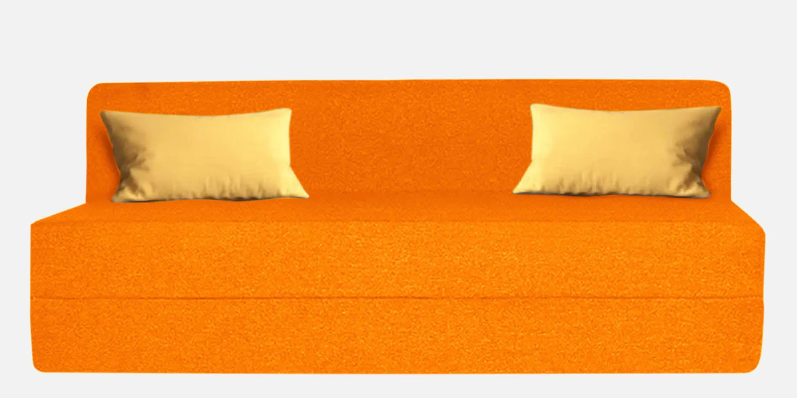 Fleepy Fabric 3 Seater Futon Sofa Cum Bed in Vivid Orange Colour