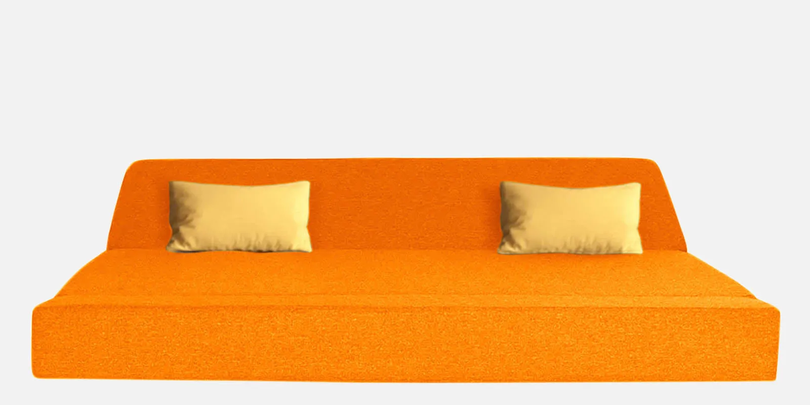 Fleepy Fabric 3 Seater Futon Sofa Cum Bed in Vivid Orange Colour