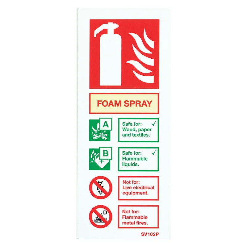 Foam Extinguisher Self Adhesive ID Sign Portrait