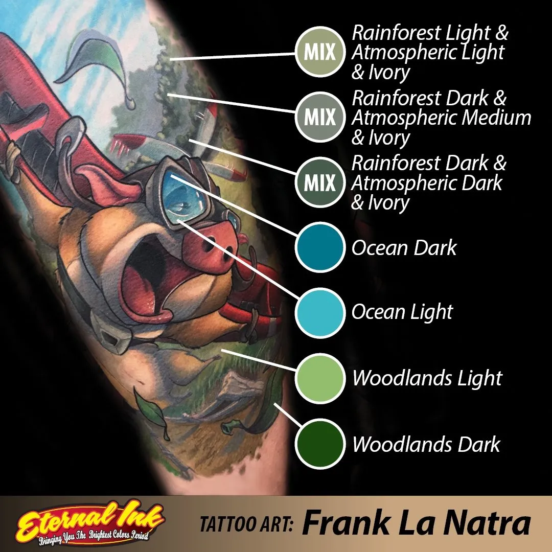 Frank La Natra Atmospheric Landscapes Set of 12 — 1oz Bottles — Eternal Tattoo Ink