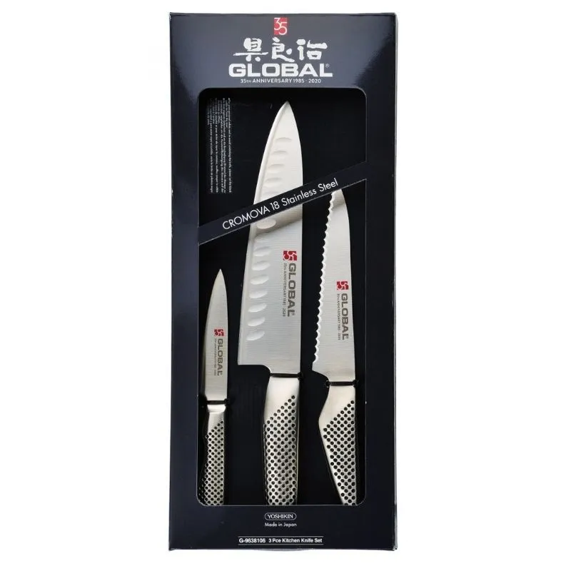 Global G-9638106AN 35th Anniversary 3 Piece Knife Set