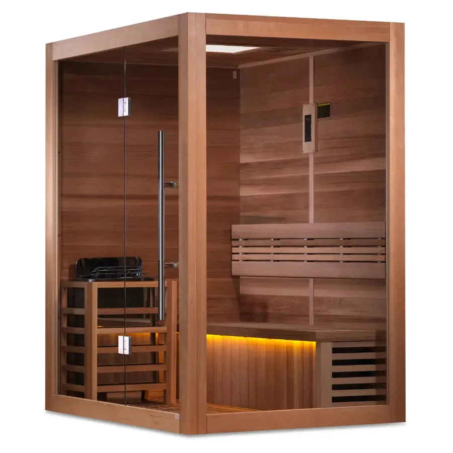 Golden Designs "Hanko Edition" 2-3 Person Indoor Traditional Sauna - Canadian Red Cedar