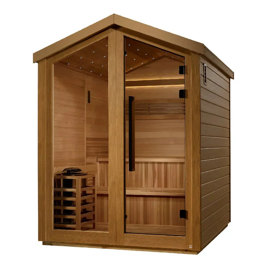 Golden Designs "Kaarina" 6 Person Outdoor Traditional Sauna - Canadian Red Cedar