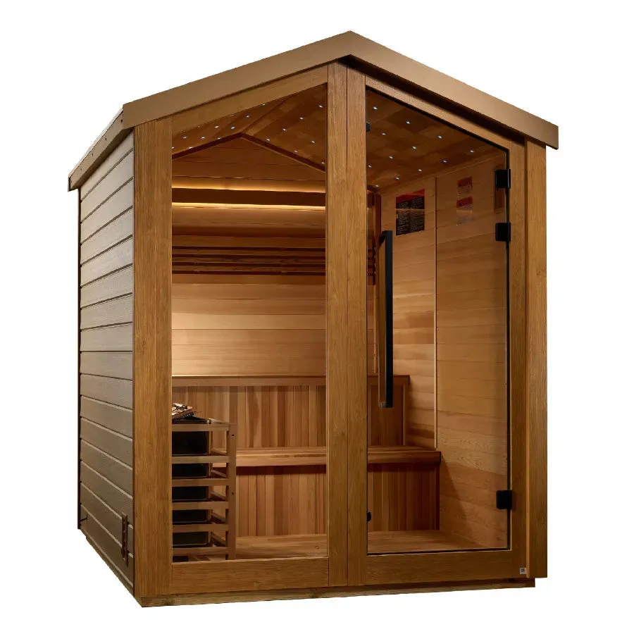 Golden Designs "Kaarina" 6 Person Outdoor Traditional Sauna - Canadian Red Cedar