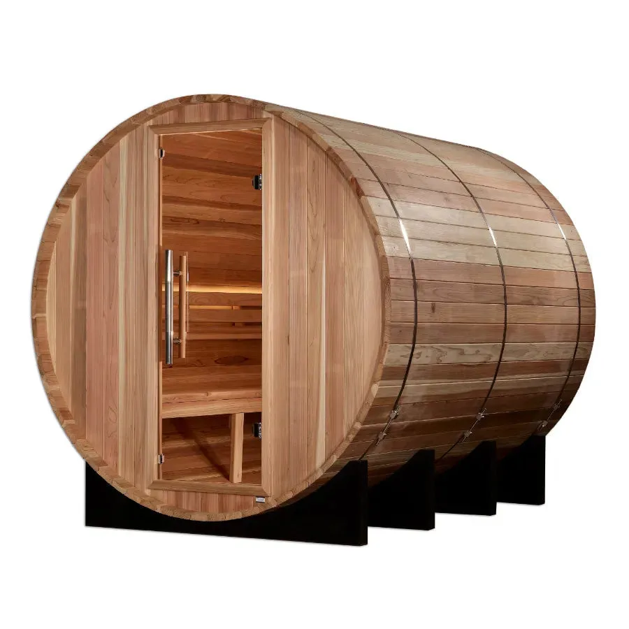 Golden Designs "Klosters" 6 Person Barrel Traditional Sauna -  Pacific Cedar