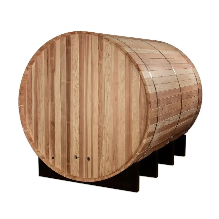 Golden Designs "Klosters" 6 Person Barrel Traditional Sauna -  Pacific Cedar