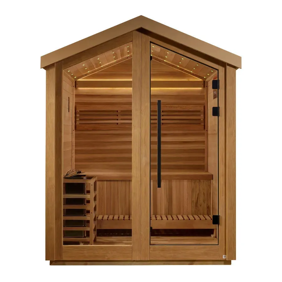 Golden Designs "Savonlinna" 3 Person Outdoor Traditional Sauna - Canadian Red Cedar