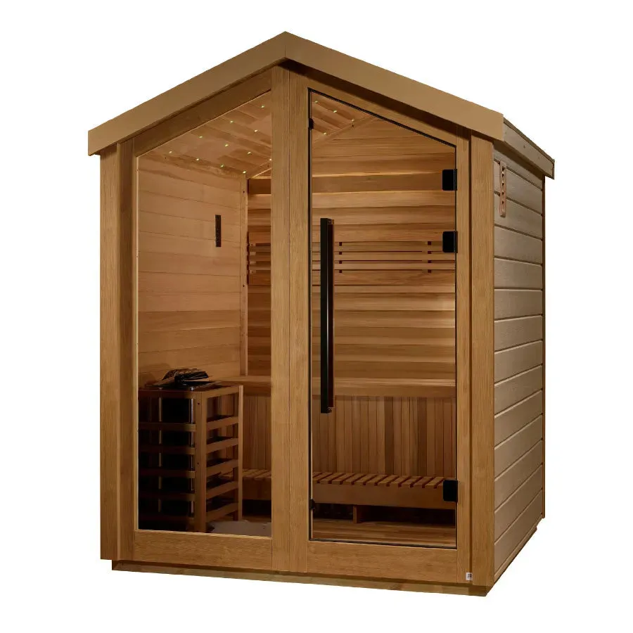 Golden Designs "Savonlinna" 3 Person Outdoor Traditional Sauna - Canadian Red Cedar