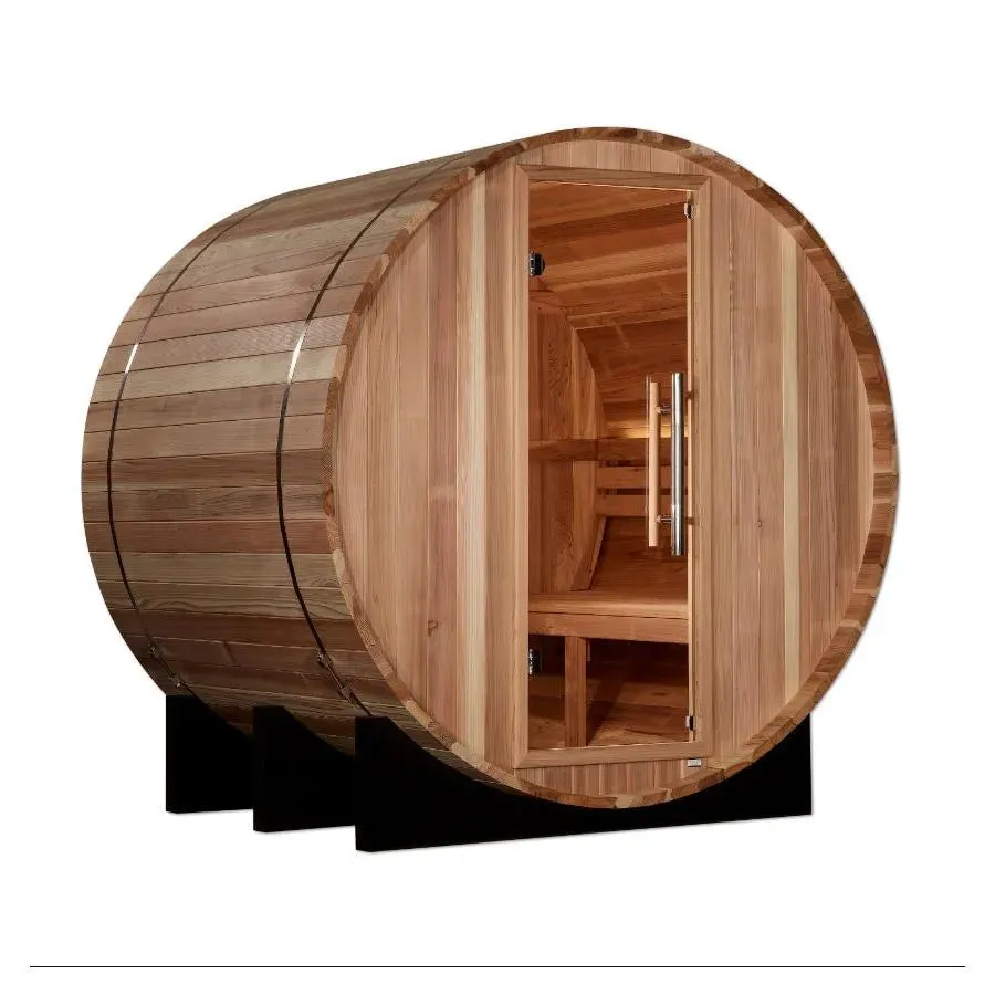 Golden Designs "St. Moritz" 2 Person Barrel Traditional Sauna -  Pacific Cedar