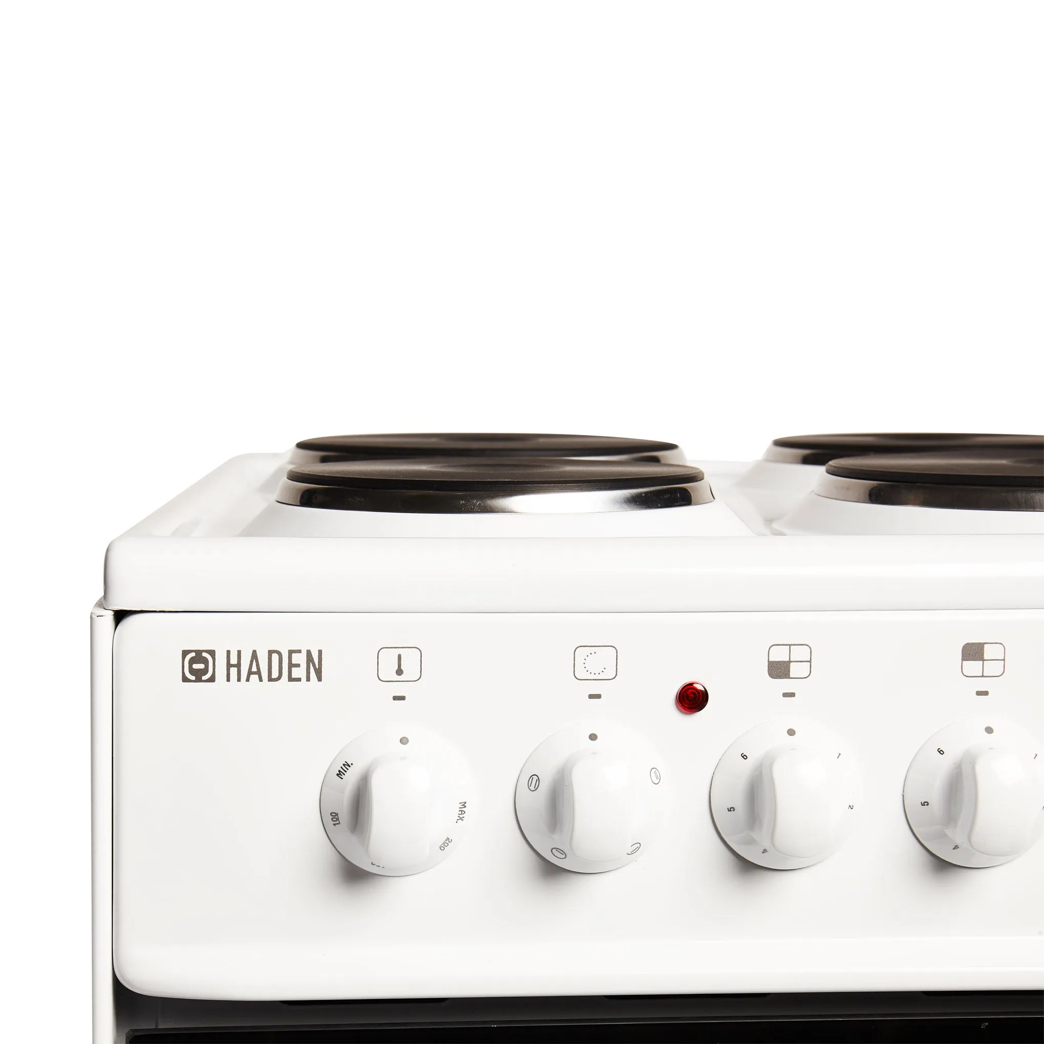 Haden White HES50W 50cm 52-litre Electric Cooker with Solid Plate Hob