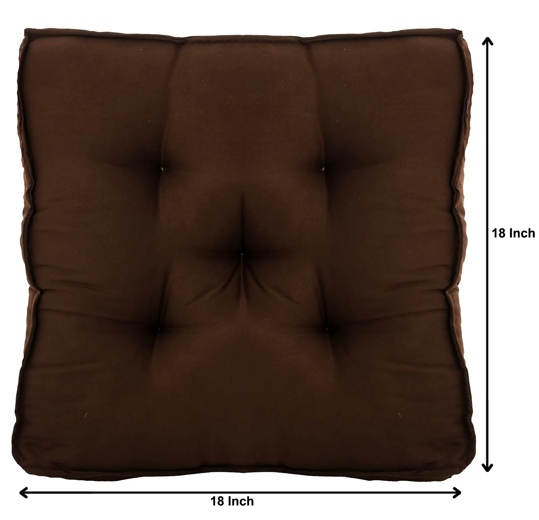 Heart Home Microfiber Square Chair Pad/Cushion for Office, Home or Car Sitting-Pack of 2, 18 * 18 Inch (Brown)