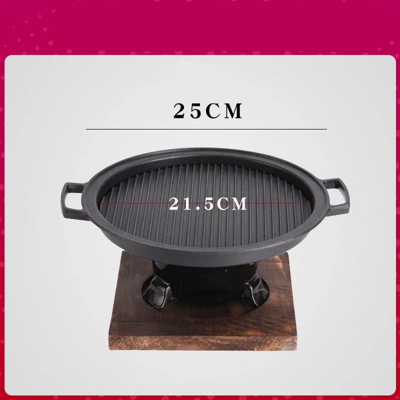 Household Non-Stick Barbecue Plate Old-Fashioned Tea-Making Charcoal Grill Grill