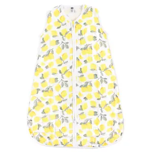 Hudson Baby Muslin Cotton Sleeveless Wearable Sleeping Bag, Sack, Blanket, Lemons