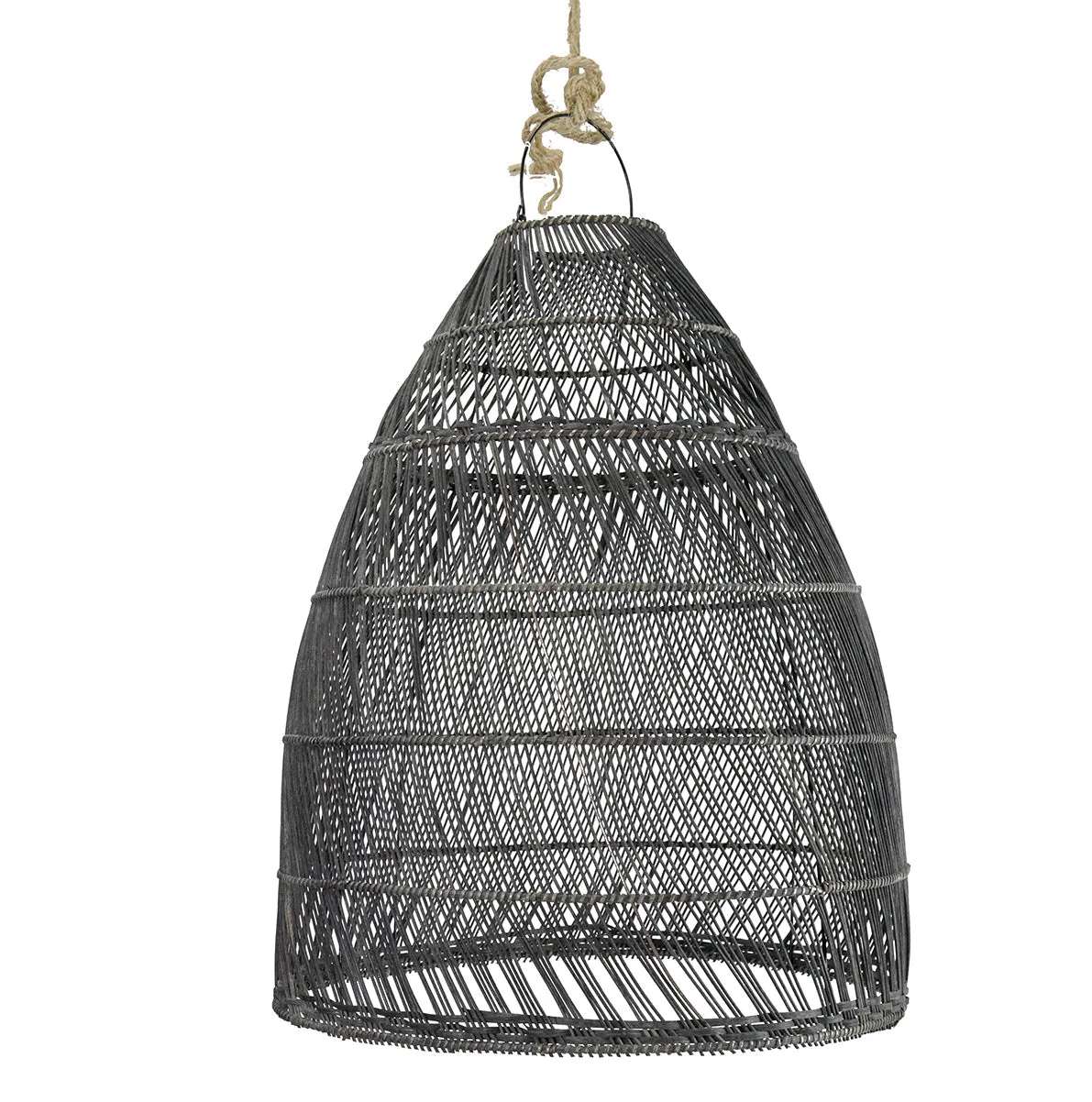 'Inoke' Rattan Dome Pendant, Black