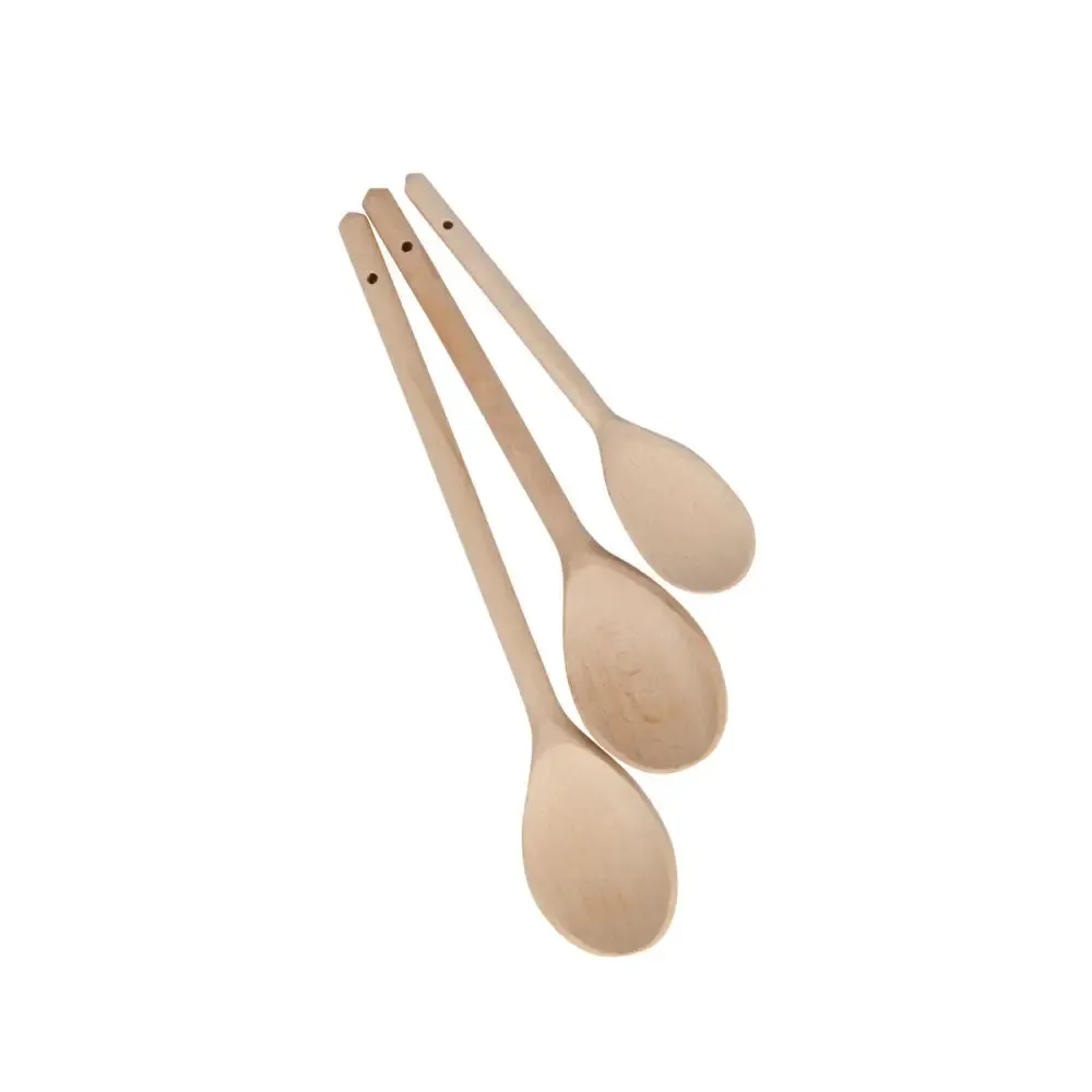 Kitchencraft Beech Wood Utensils Cooking Spoons Set Of 3