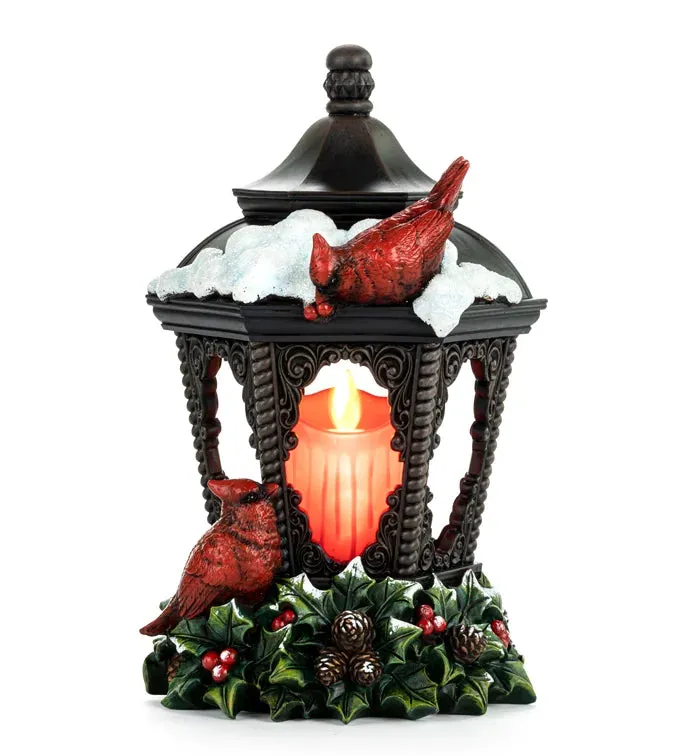 LED Candle Lantern With Cardinals