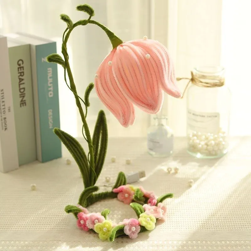 Lily Of The Valley Table Lamp DIY Handmade Material Package Twisted Stick Flower Home Decor Birthday Gift Valentine's Day Mum