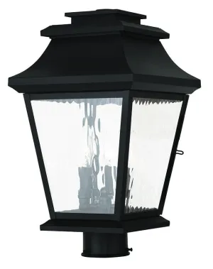 Livex Hathaway 3 Light Black Outdoor Post Lantern - C185-20238-04