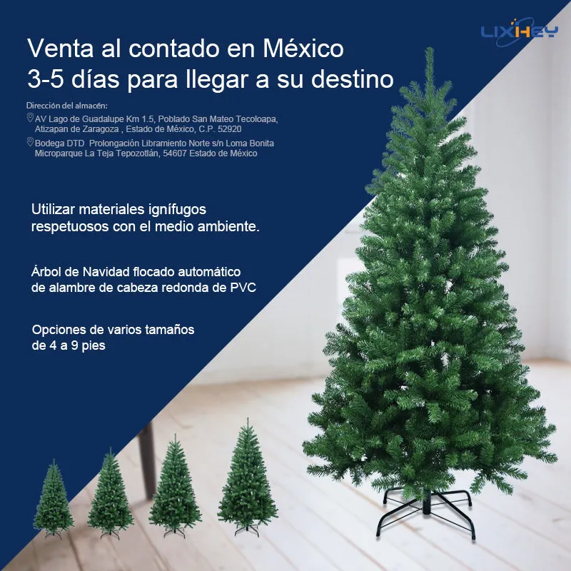 Mexico Environmental Wonderland: Green PVC Round Head Automatic Wire Christmas Tree