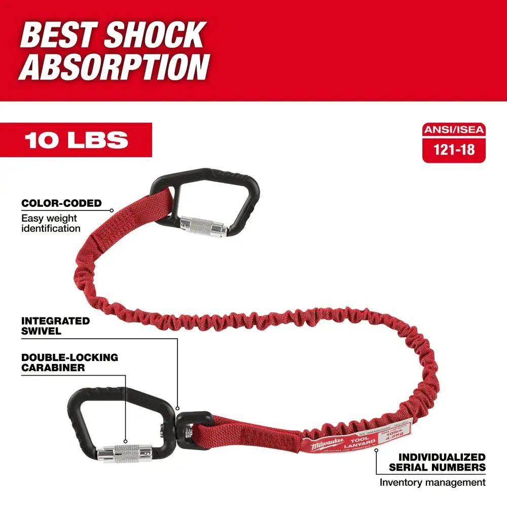 Milwaukee 36" Quick-Connect Locking Tool Lanyard - 10lbs