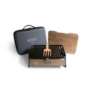 New - Fire & Flavor HERO Portable Charcoal Grill System with Case FFG3 Black