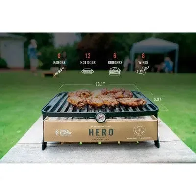 New - Fire & Flavor HERO Portable Charcoal Grill System with Case FFG3 Black