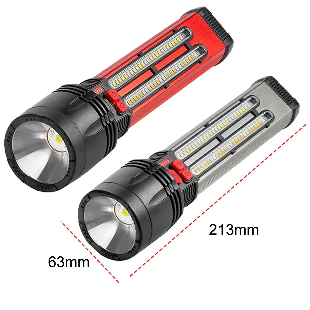 New Solar Flashlight Emergency Light Waterproof Outdoor Charging Strong Light P50 Super Bright Multi-Function Flashlight