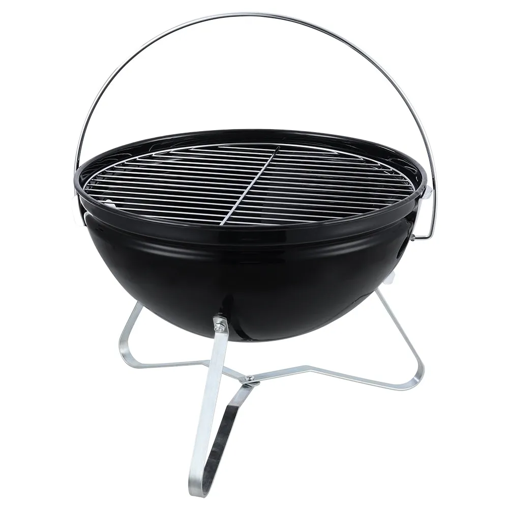 Outdoor Mini Portable BBQ Grill Enamel Fire Bowl with Wire Mesh