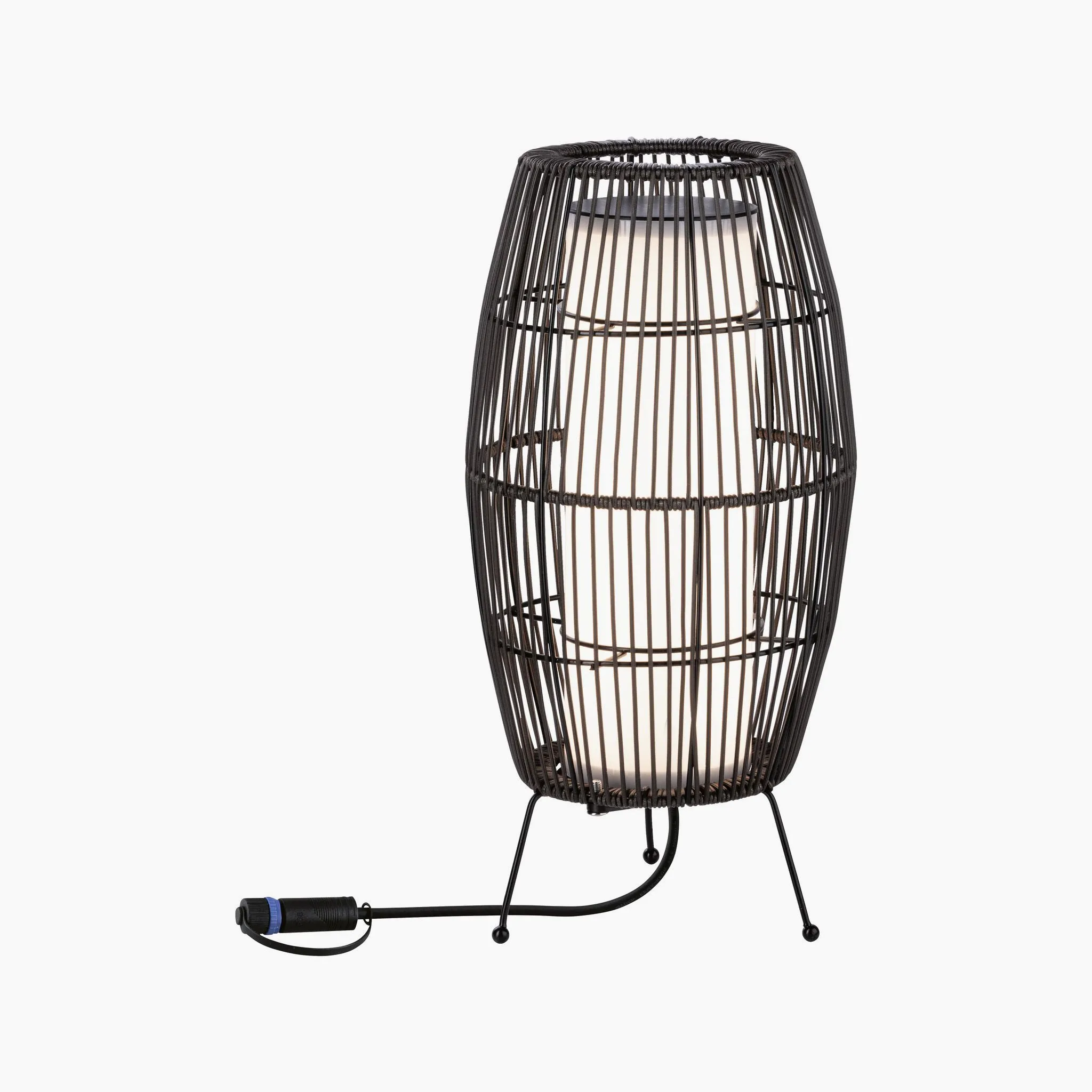 Plug & Shine Outdoor Basket 8W LED Single 60cm Floor Light in Brown