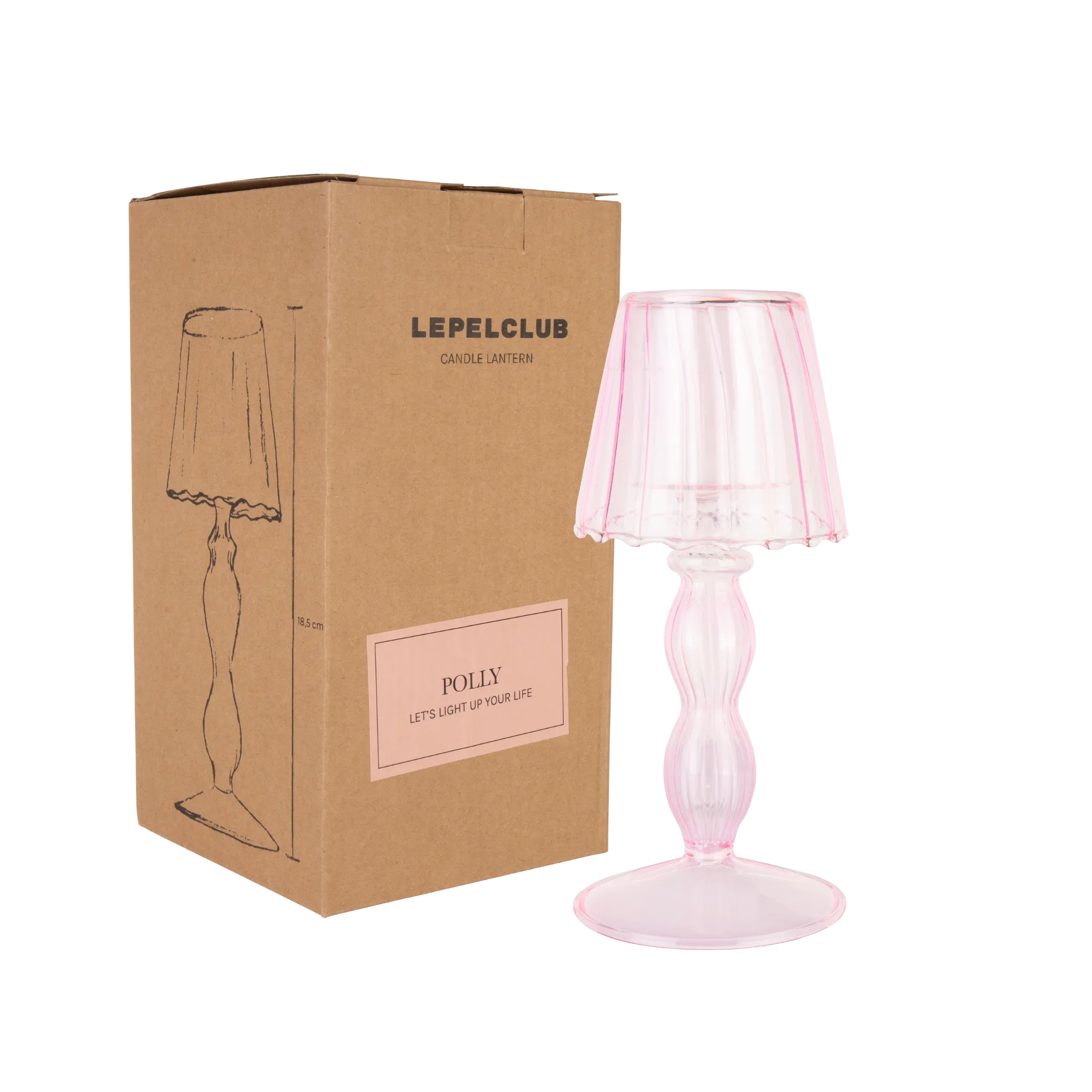 Polly Candle Lantern - Pink