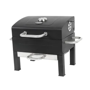 Premium Portable Charcoal Grill, Black and Stainless Steel